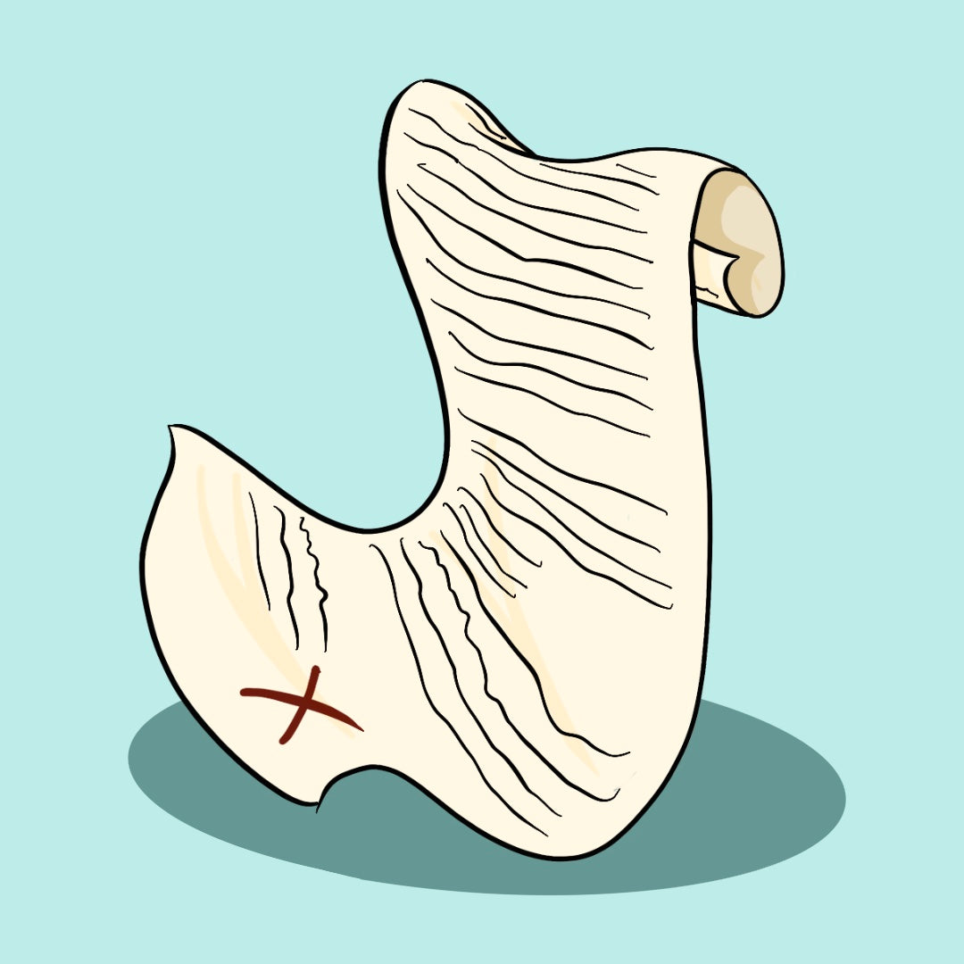 Illustration symbolisant les garanties et acomptes de Libellule Graphisme : un parchemin signé d’une croix rouge évoquant un contrat médiéval, gage d’engagement et de confiance